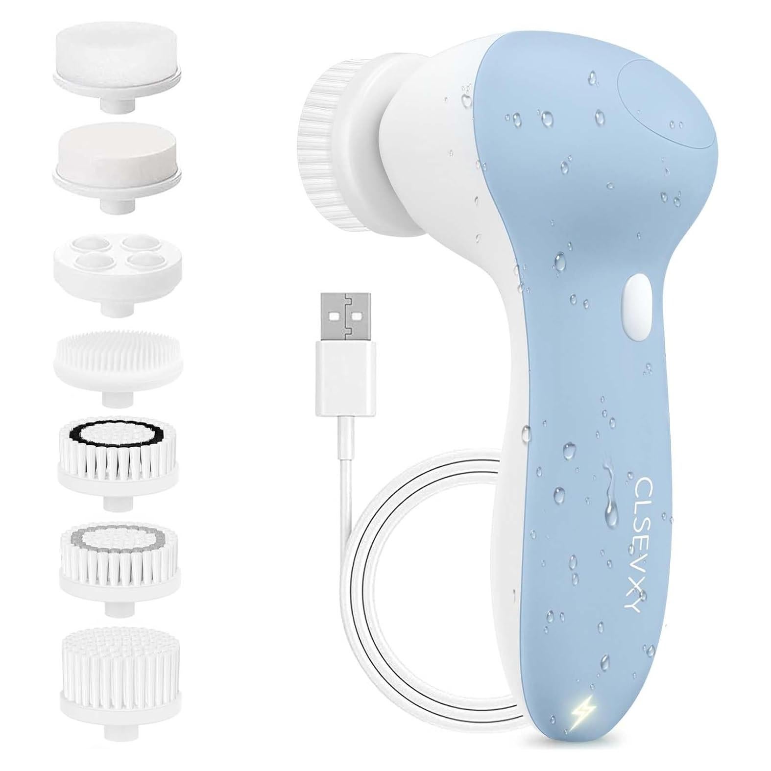 Cepillo Facial Limpiador Recargable CLSEVXY 7 en 1 IPX7