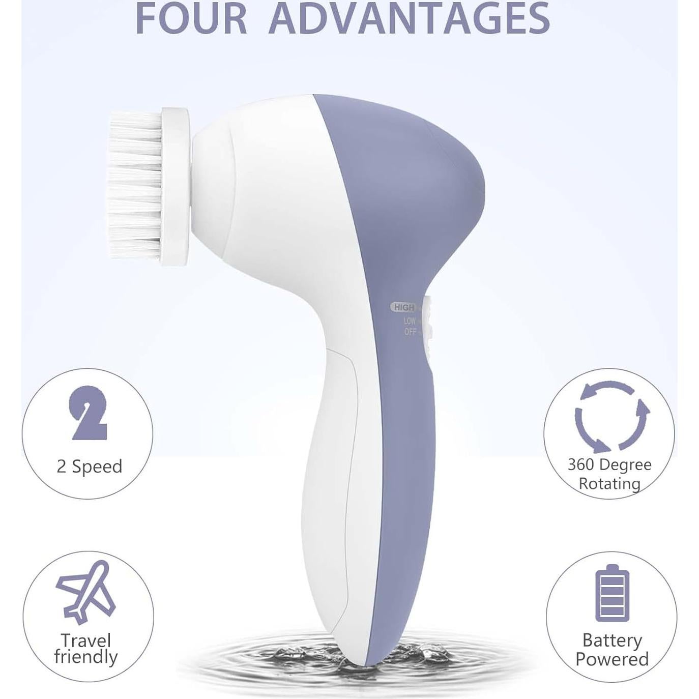 Cepillo Facial Eléctrico CLSEVXY 6 en 1 con 6 Cabezas