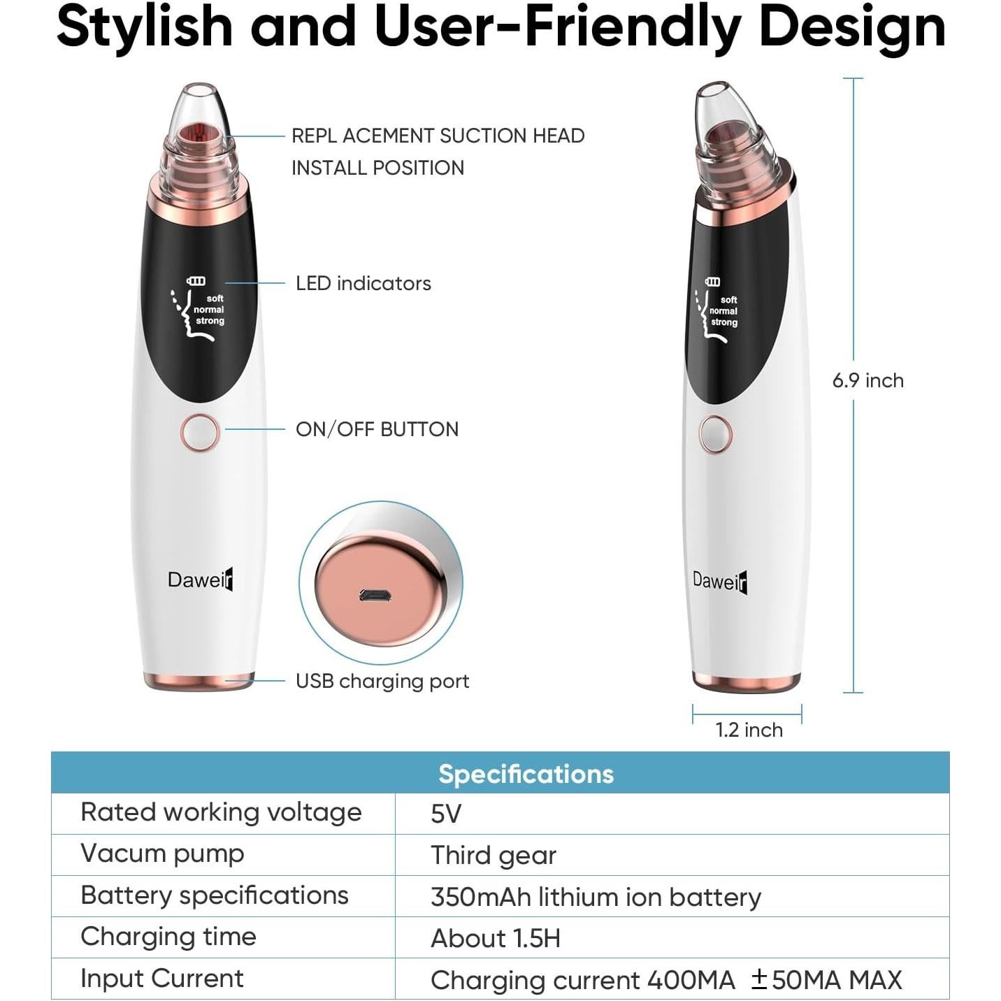 Extractor de Puntos Negros Daweir H001 - Aspirador Facial
