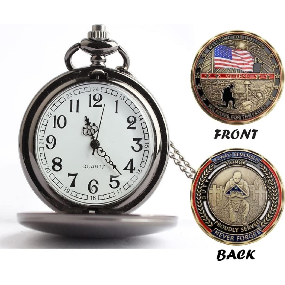 Reloj de Bolsillo Guangstore con Moneda para Veteranos