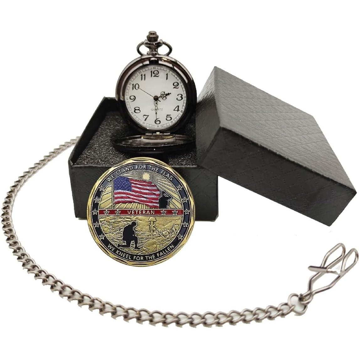 Reloj de Bolsillo Guangstore con Moneda para Veteranos