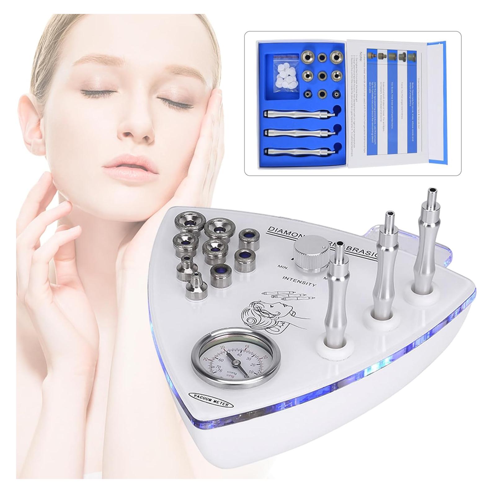Diamond Microdermabrasion Machine, 110V Professional Facial Skin Care Salon Equipment Esthetician Supplies with Vacuum Tube, 10.5W Working Frequency, 9.1*9.8*3.1 inch