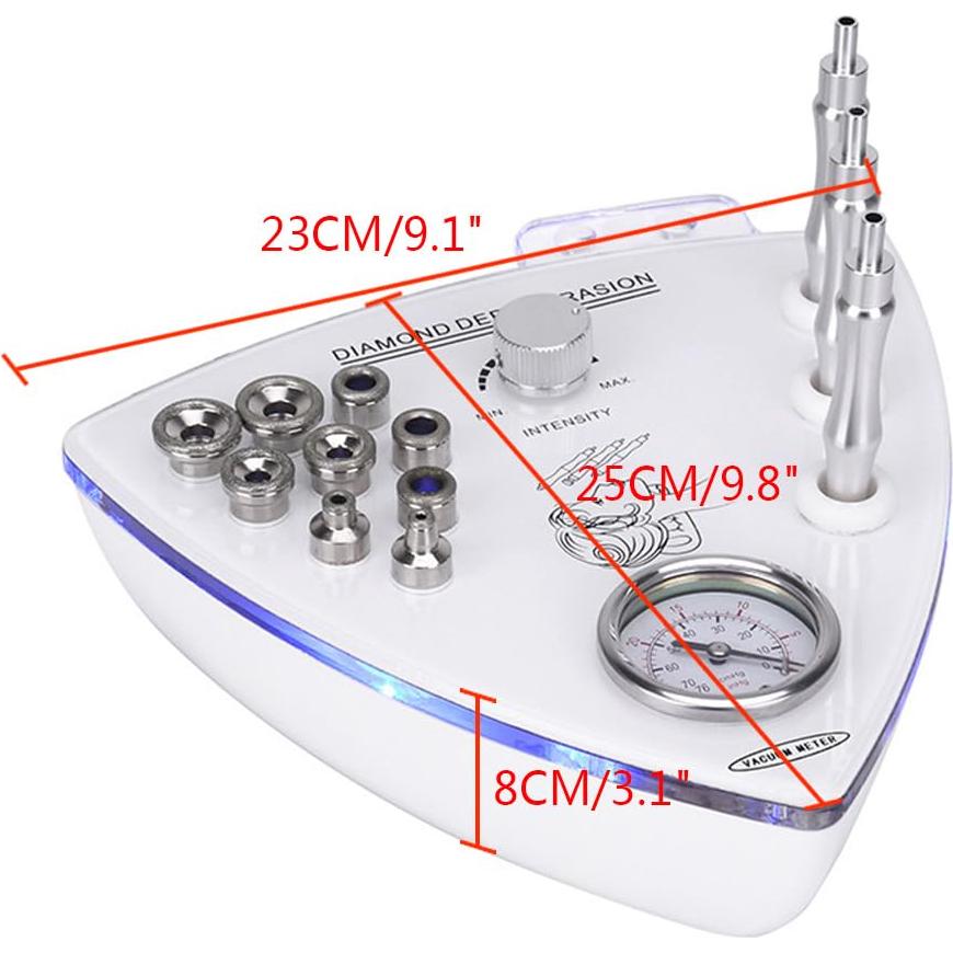 Diamond Microdermabrasion Machine, 110V Professional Facial Skin Care Salon Equipment Esthetician Supplies with Vacuum Tube, 10.5W Working Frequency, 9.1*9.8*3.1 inch