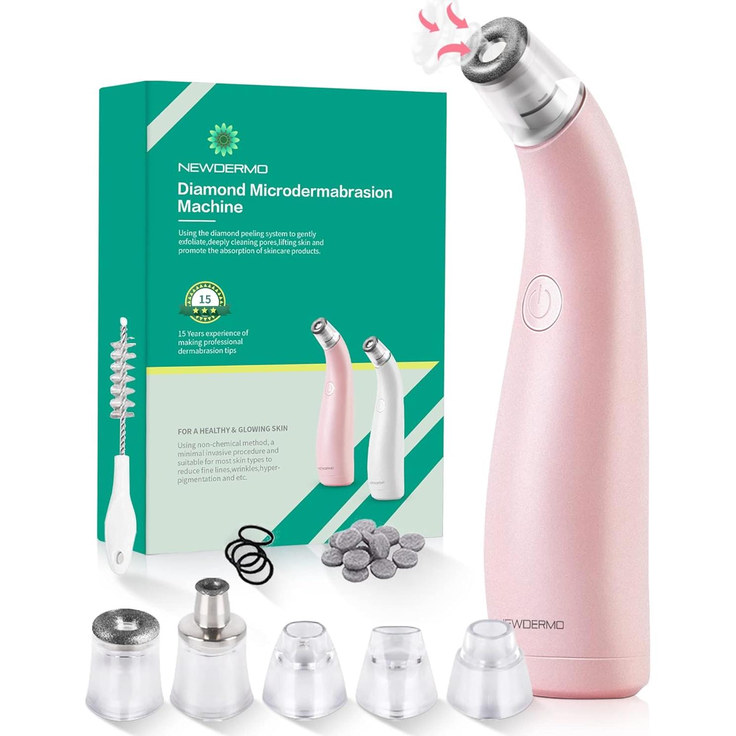 Máquina de Microdermoabrasión NEWDERMO 2-en-1 Rosa USB