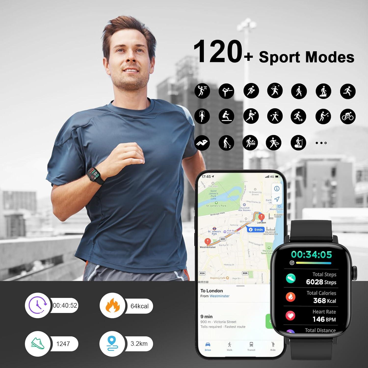 Reloj Inteligente PJYUBVOR T49PRO Negro 1.9" Bluetooth