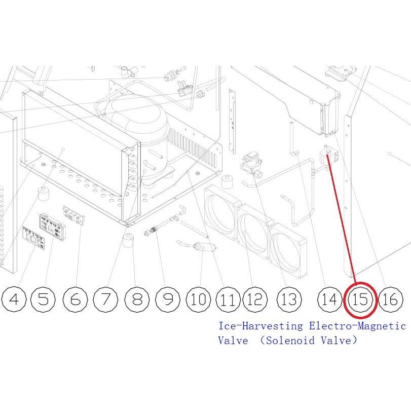 Válvula Electro-Magnética de Cosecha de Hielo EUHOMY 110V