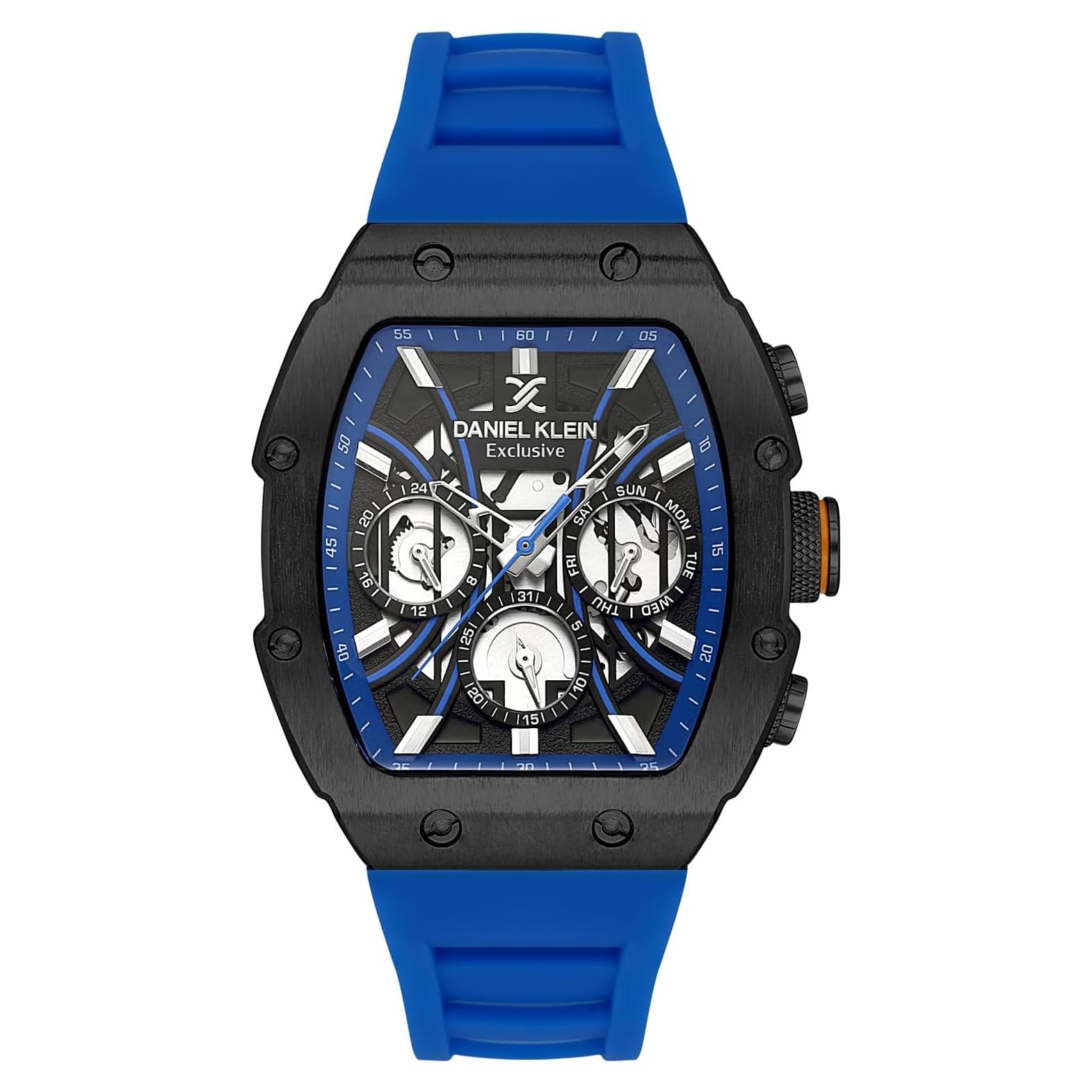 Reloj Daniel Klein Hombre 43mm Correa Silicona Colorido