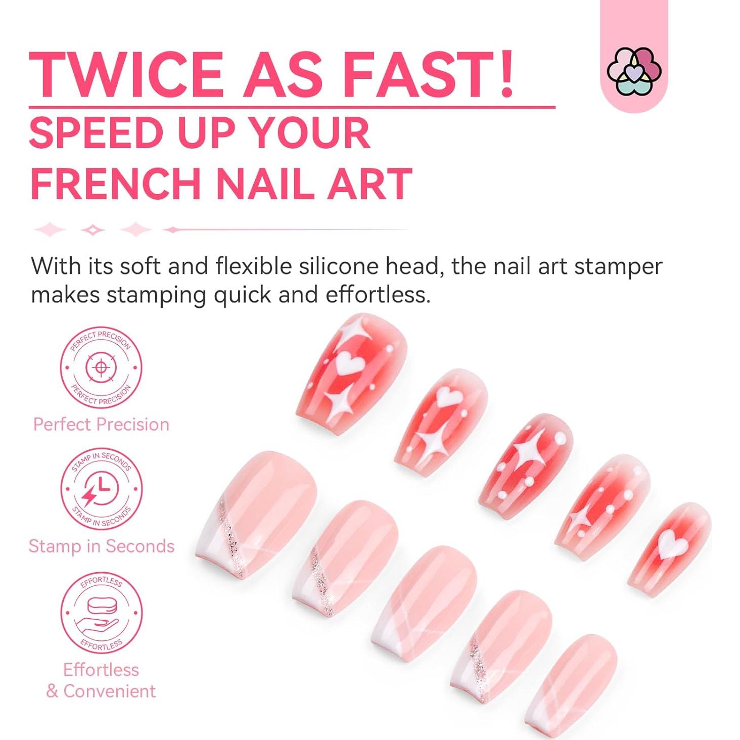 Kit de Sello de Uñas Saviland - 4 Piezas Jelly Francesa