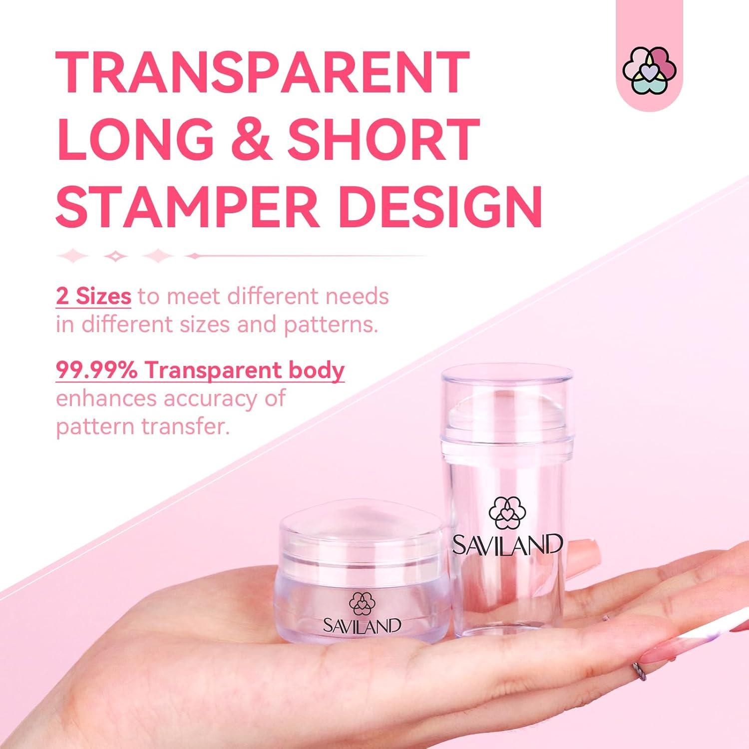 Kit de Sello de Uñas Saviland - 4 Piezas Jelly Francesa