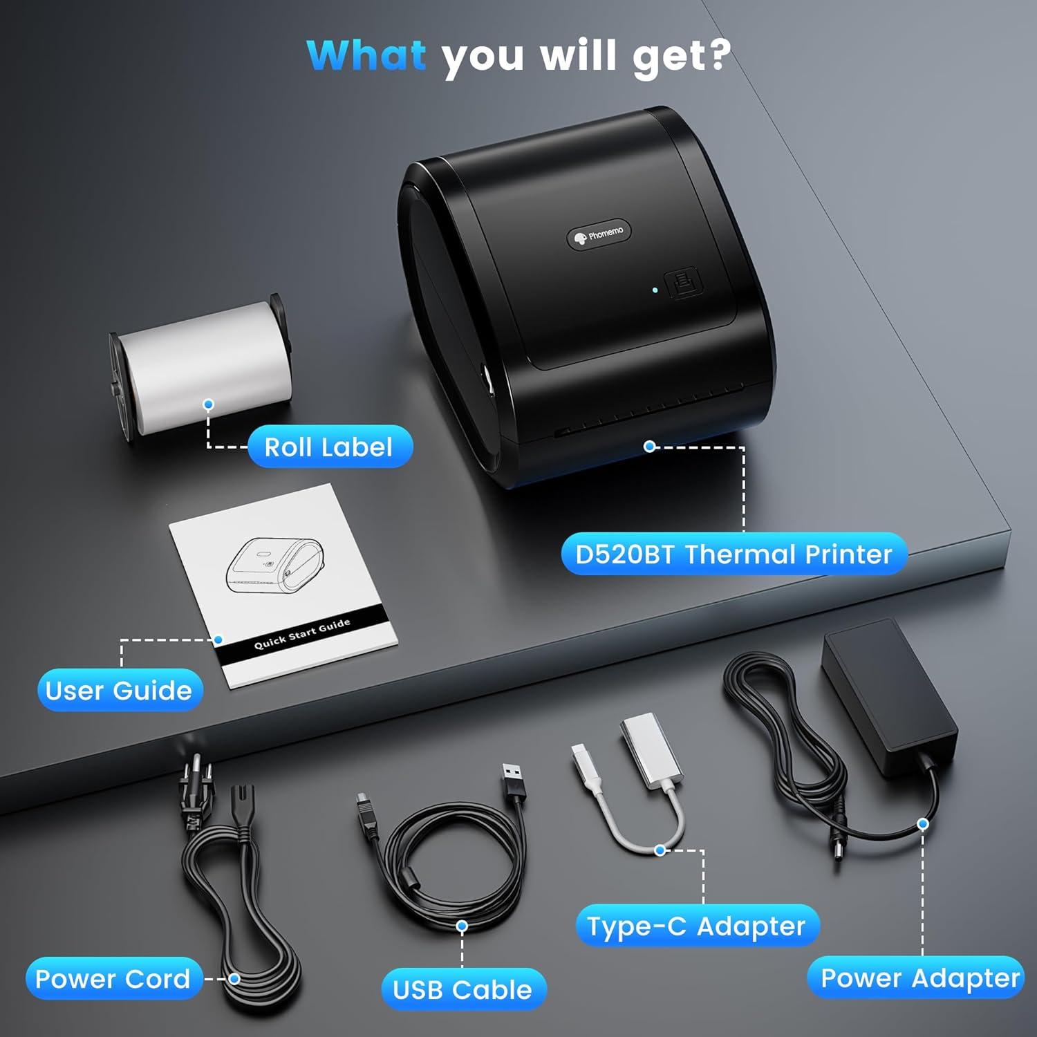 Impresora de Etiquetas Térmicas Phomemo D520BT 10x15 cm Bluetooth