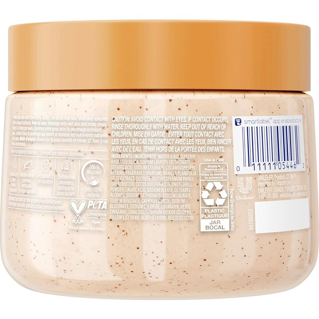 Exfoliante Corporal Dove Vainilla 425g - Suaviza y Nutre