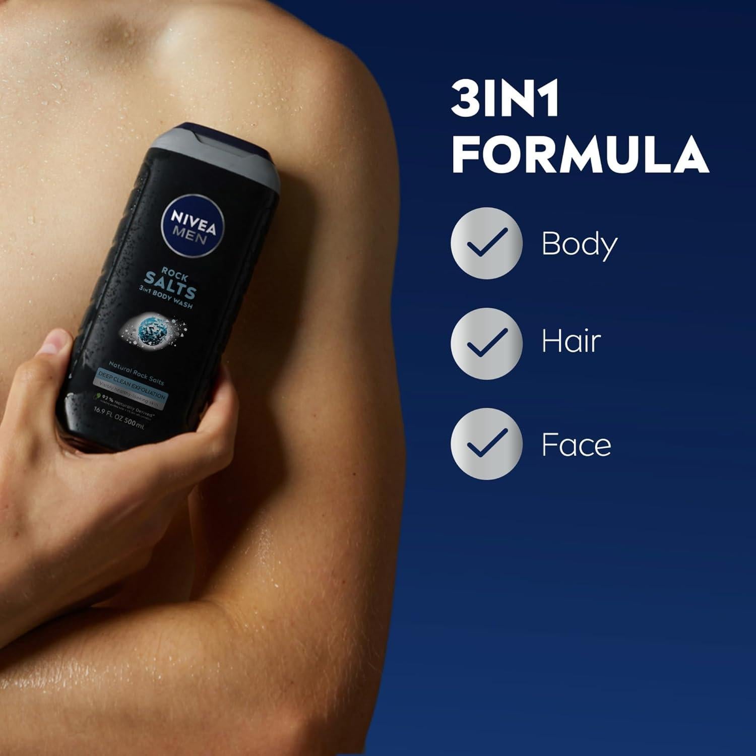 NIVEA Men Gel de Ducha Exfoliante 3x500ml Limpieza Profunda
