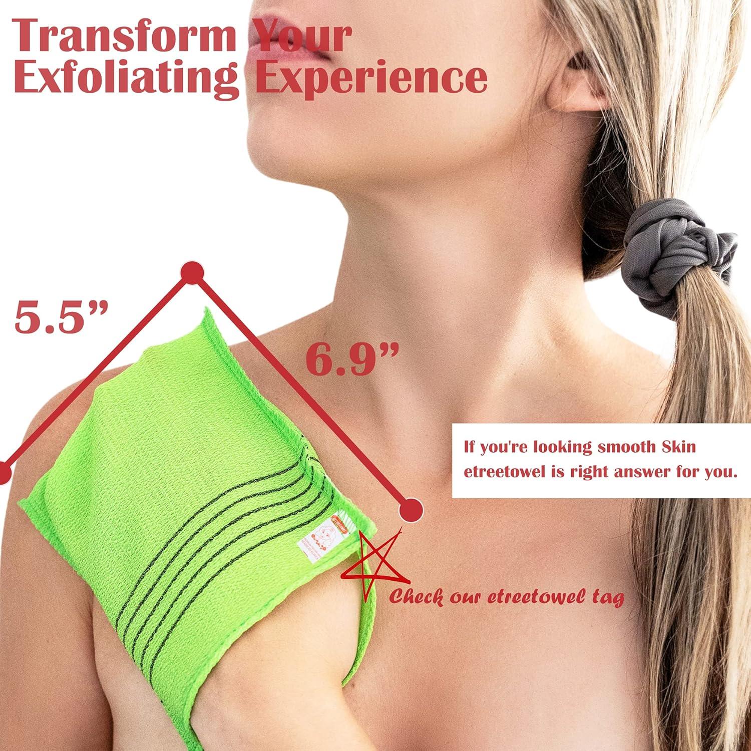 Guantes de Baño Exfoliantes Ereetowel 6 Piezas Anti-Encogimiento