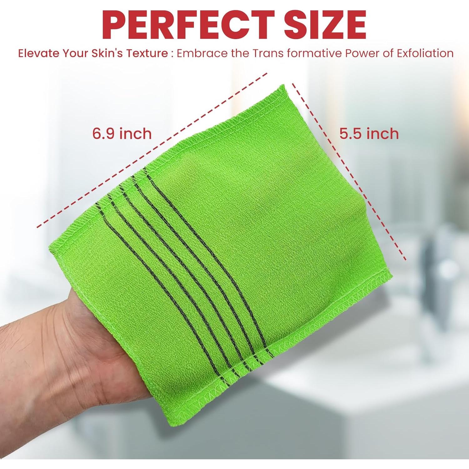 Guantes de Baño Exfoliantes Ereetowel 6 Piezas Anti-Encogimiento