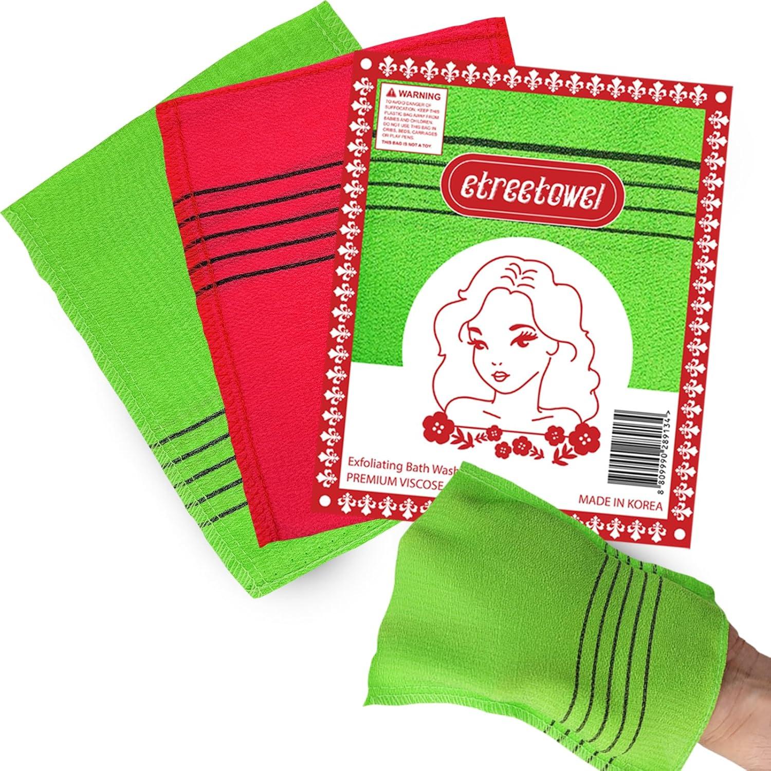 Guantes de Baño Exfoliantes Ereetowel 6 Piezas Anti-Encogimiento