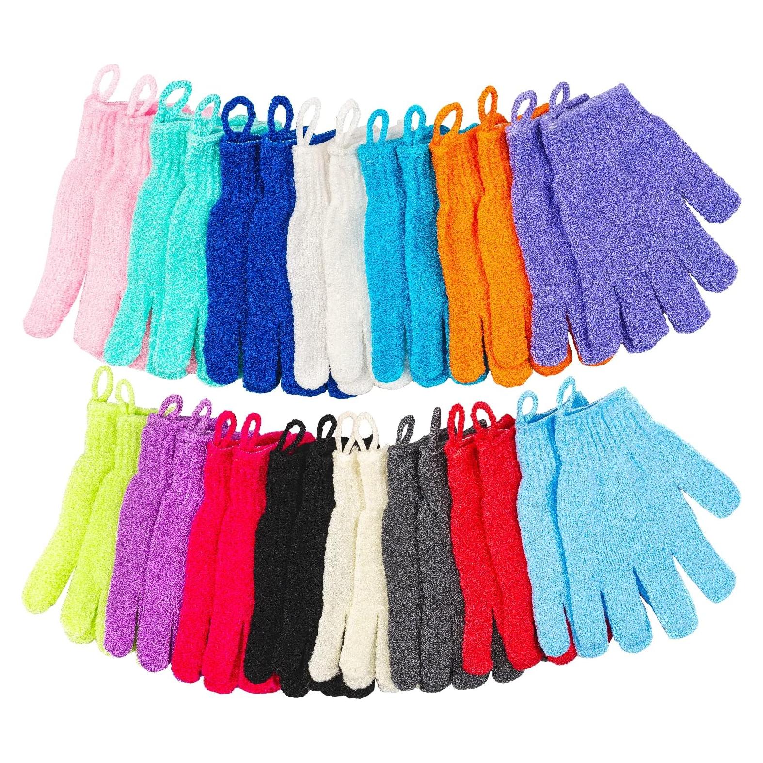 30 Guantes Exfoliantes Ducha Aisuly 15 Colores 18x14 cm
