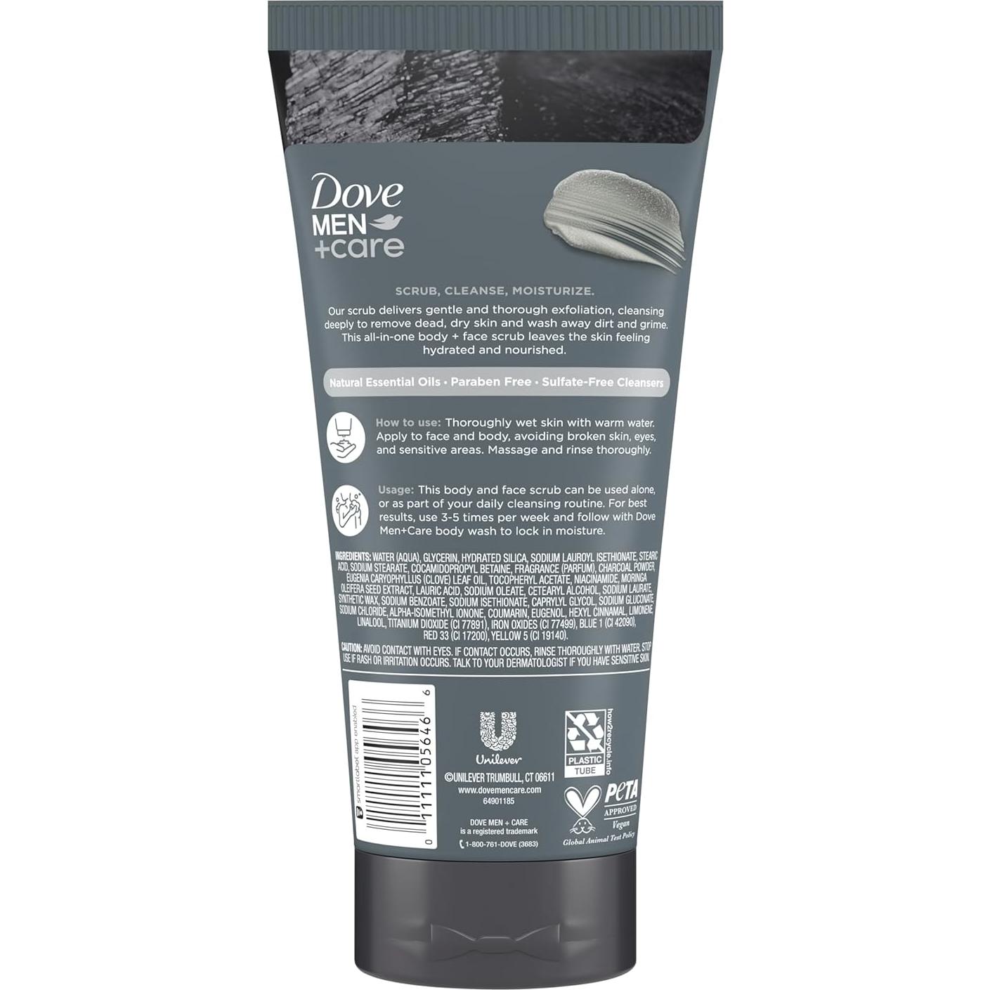 Exfoliante Corporal y Facial Dove Men+Care 266ml Carbón Clavo