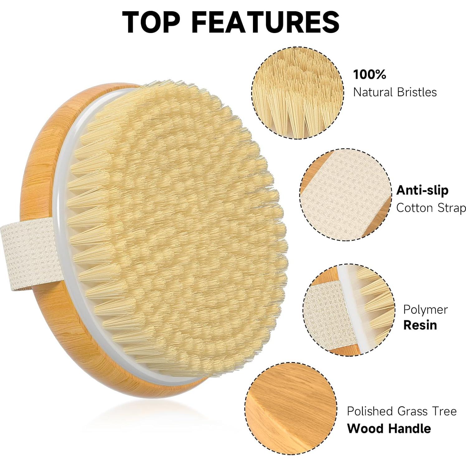 Cepillo Corporal Seco Metene de Bambú 10.4x10.4cm