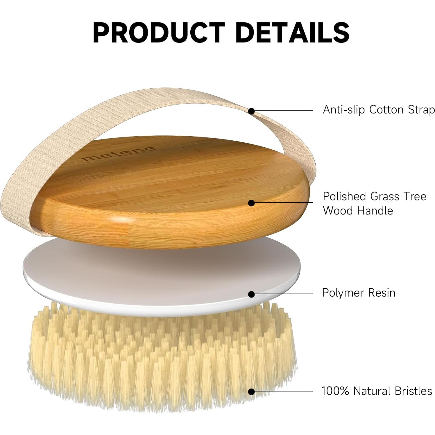 Cepillo Corporal Seco Metene de Bambú 10.4x10.4cm