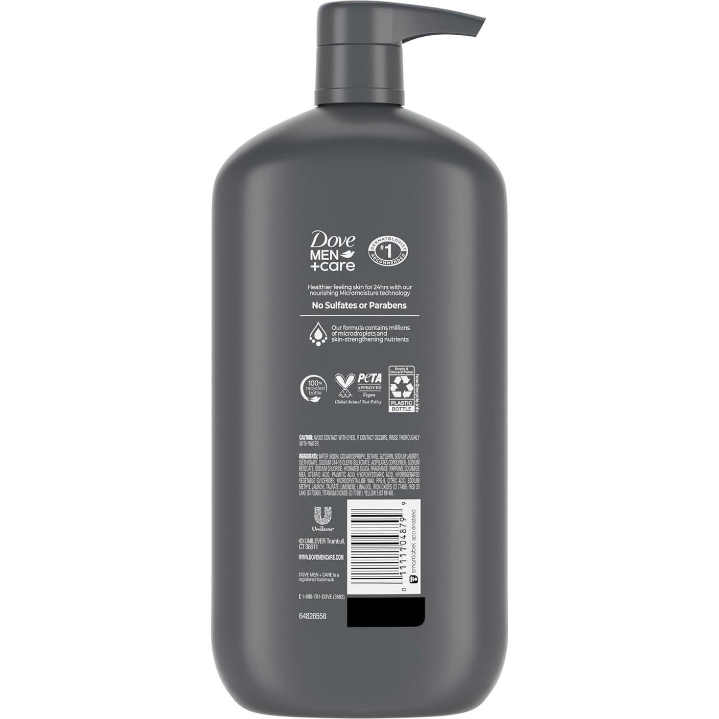 Gel de Ducha Exfoliante Dove Men+Care 887 ml Limpieza Profunda