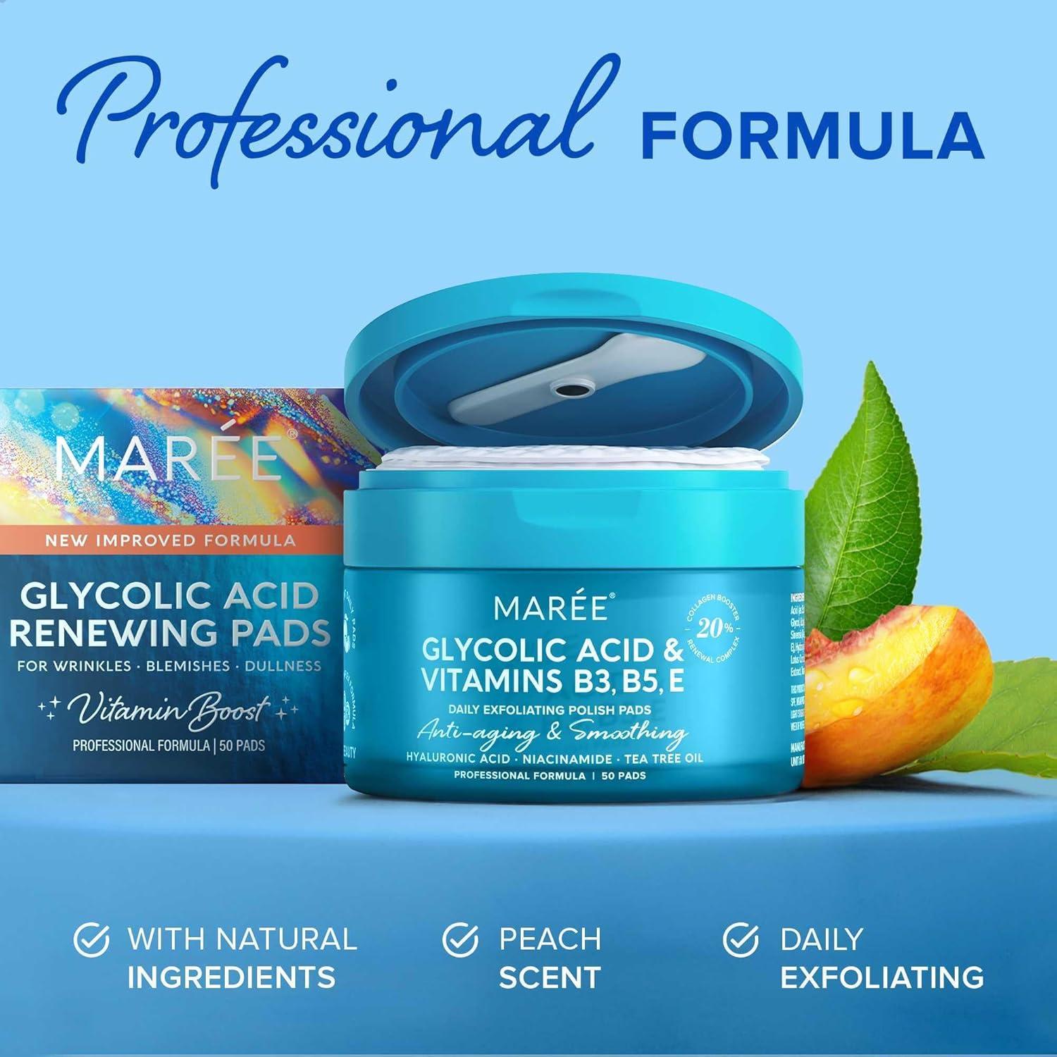 Almohadillas Exfoliantes Glicólico MAREE - 50 Unidades