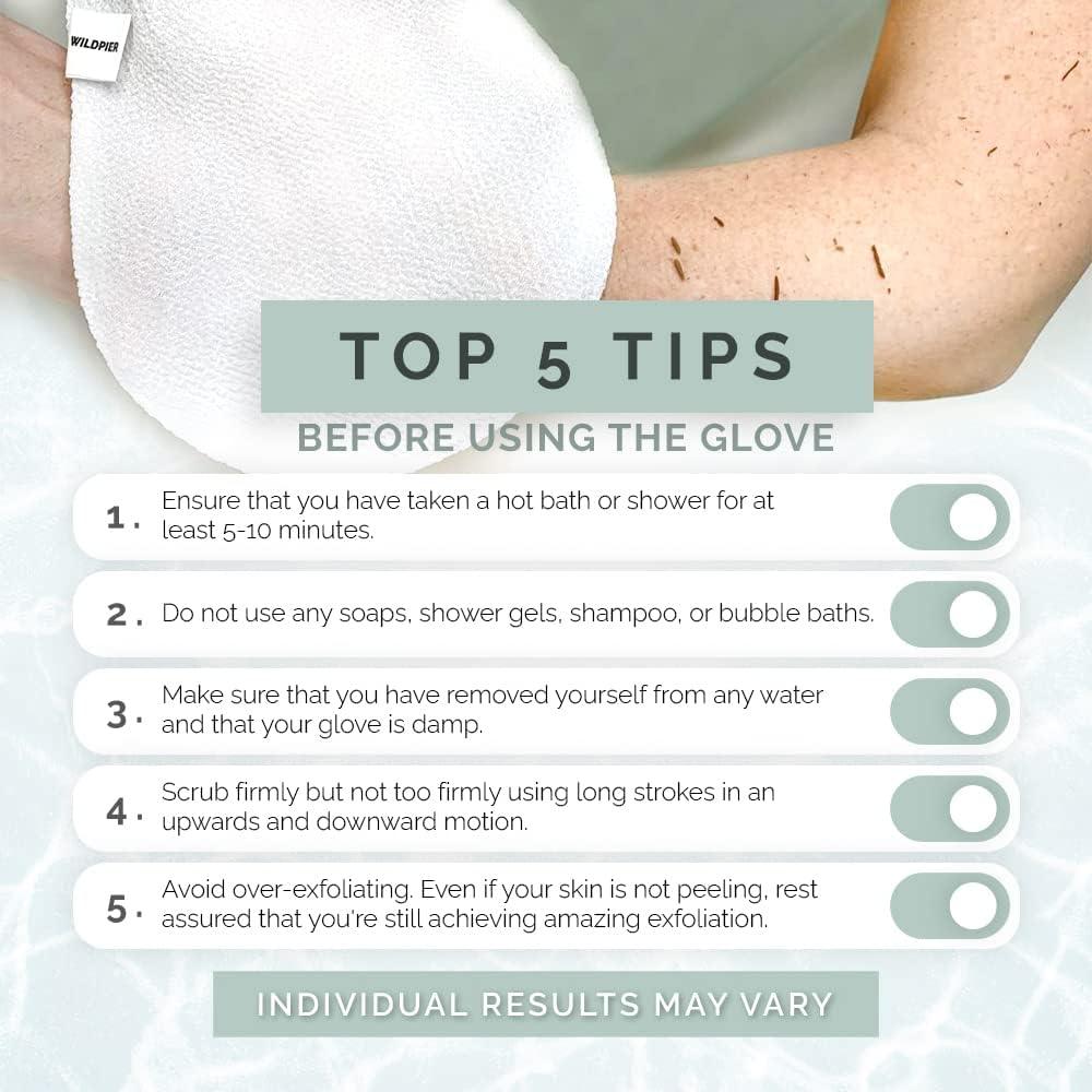 Guante Exfoliante Wildpier Beauty Blanco para Cuerpo