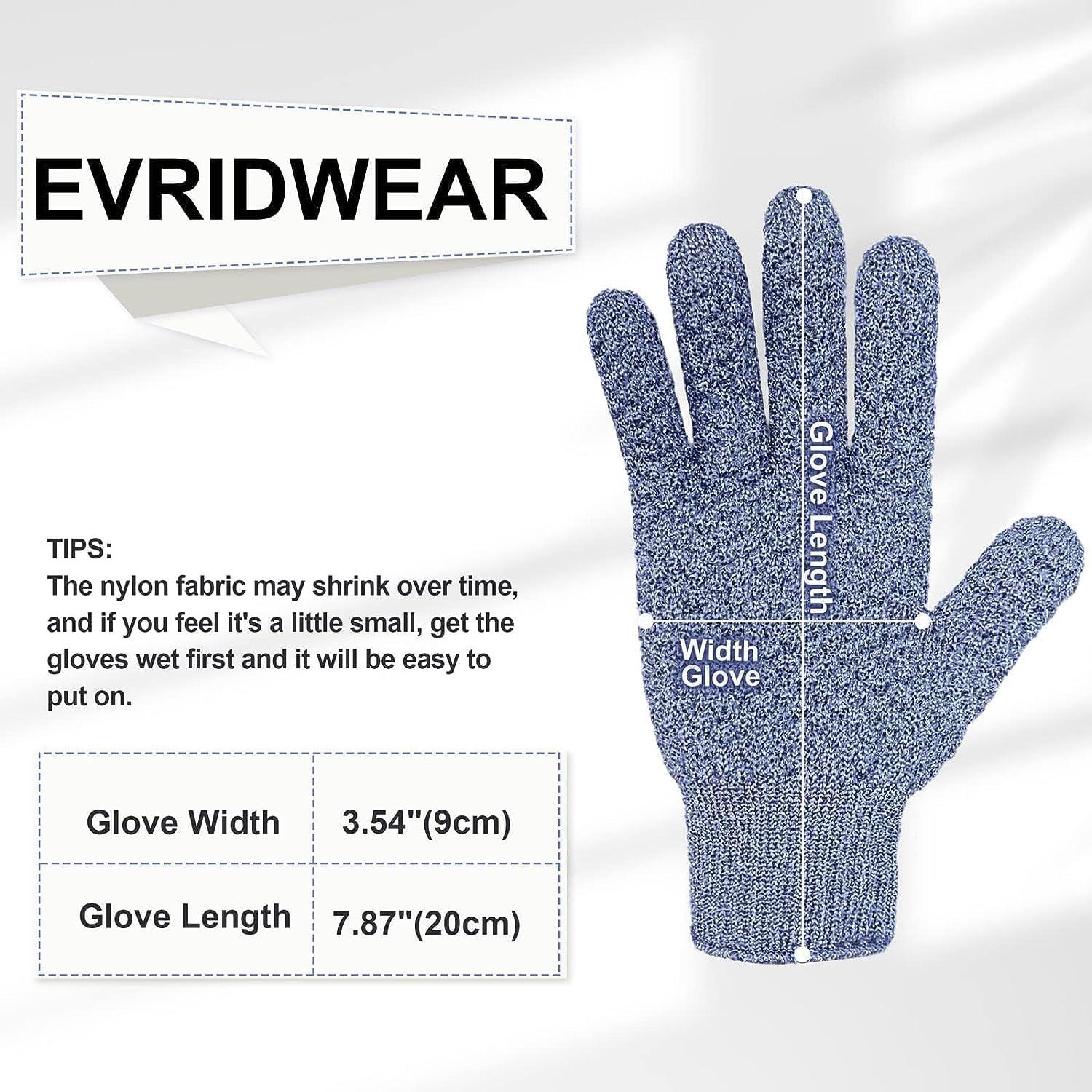 Guantes Exfoliantes Evridwear para Ducha y Spa - 1 Par