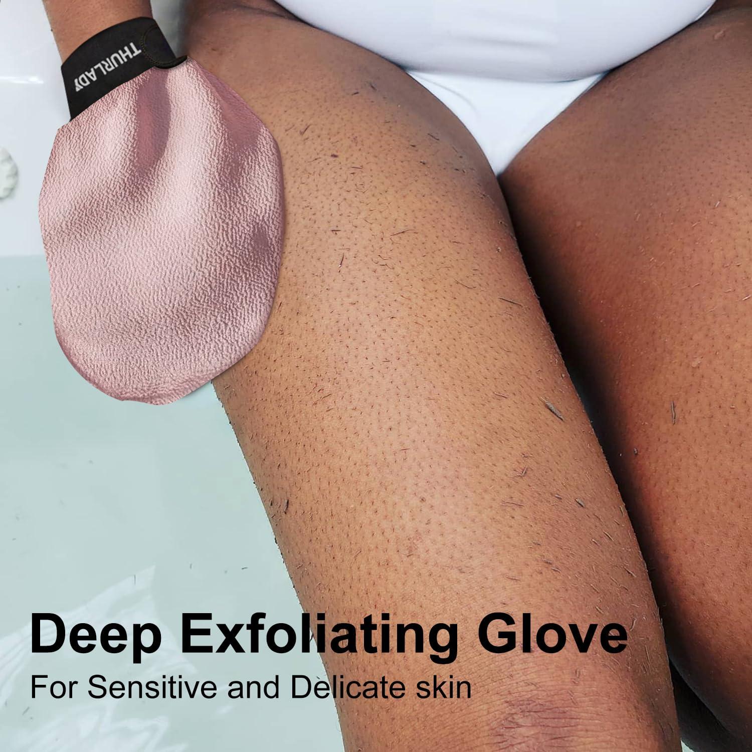Guantes Exfoliantes Corporales THURLADY - 3 Piezas Rosa