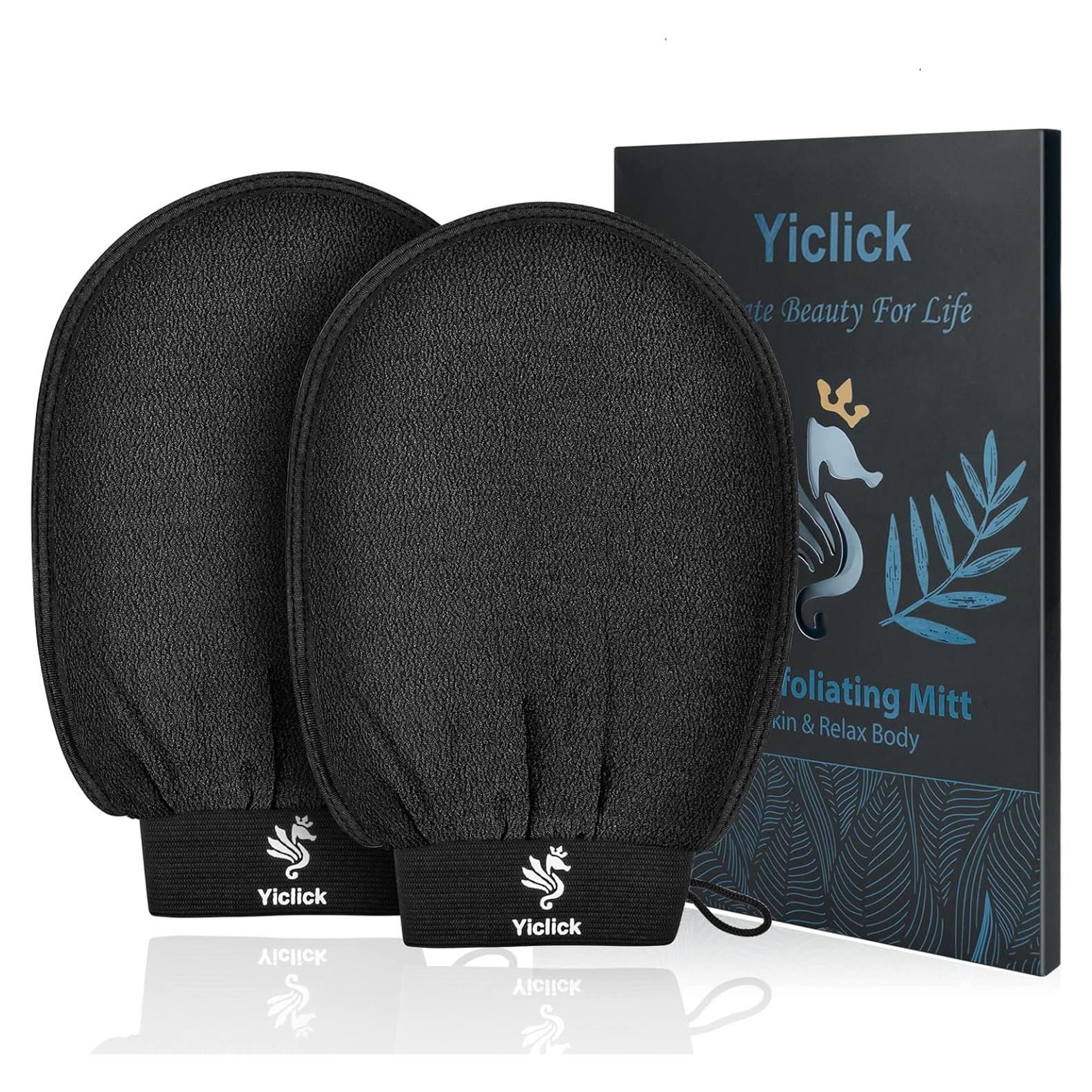 Guantes Exfoliantes Yiclick 2 Pcs para Ducha - Negro