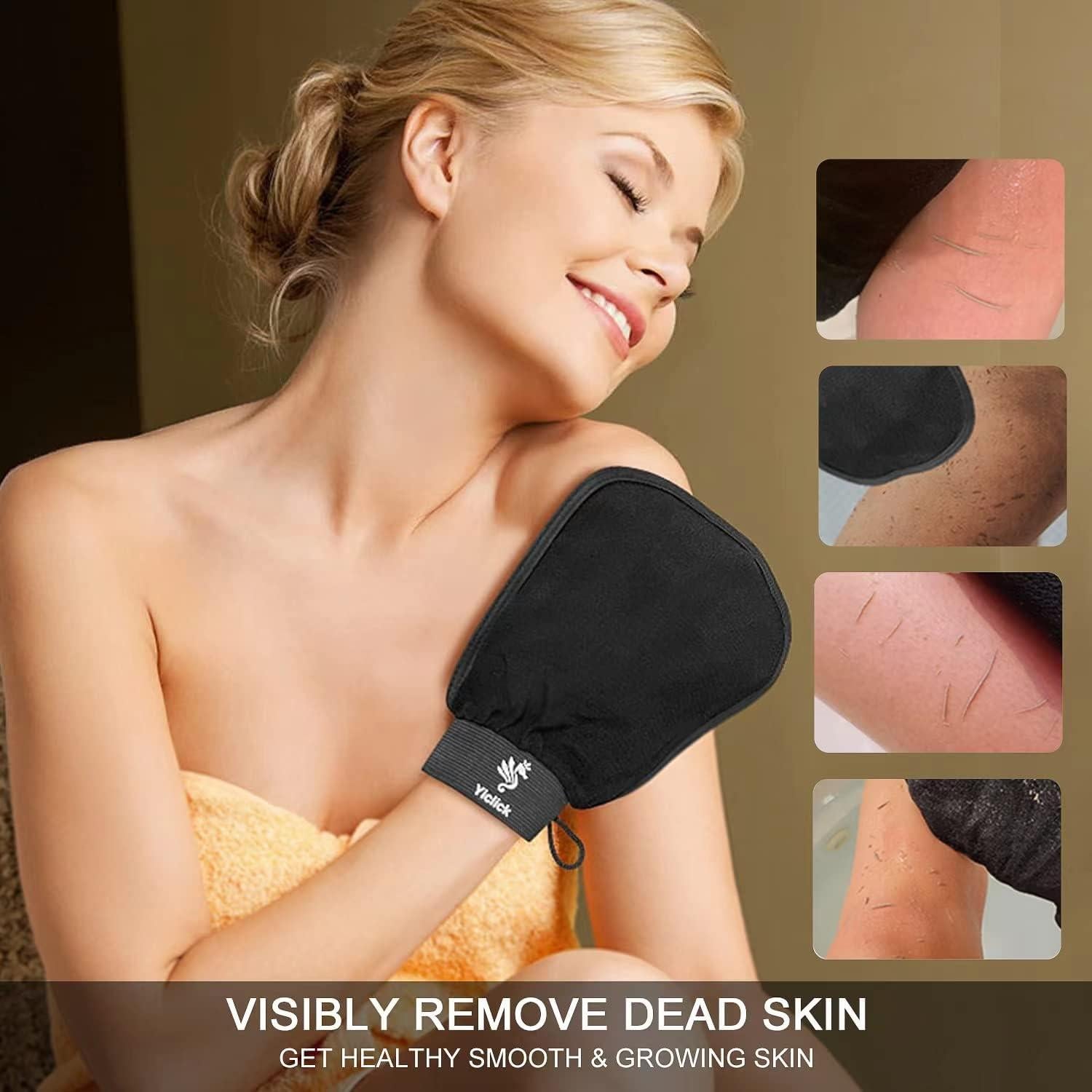 Guantes Exfoliantes Yiclick 2 Pcs para Ducha - Negro
