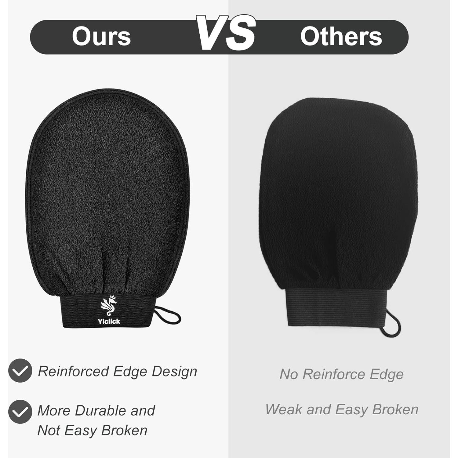 Guantes Exfoliantes Yiclick 2 Pcs para Ducha - Negro