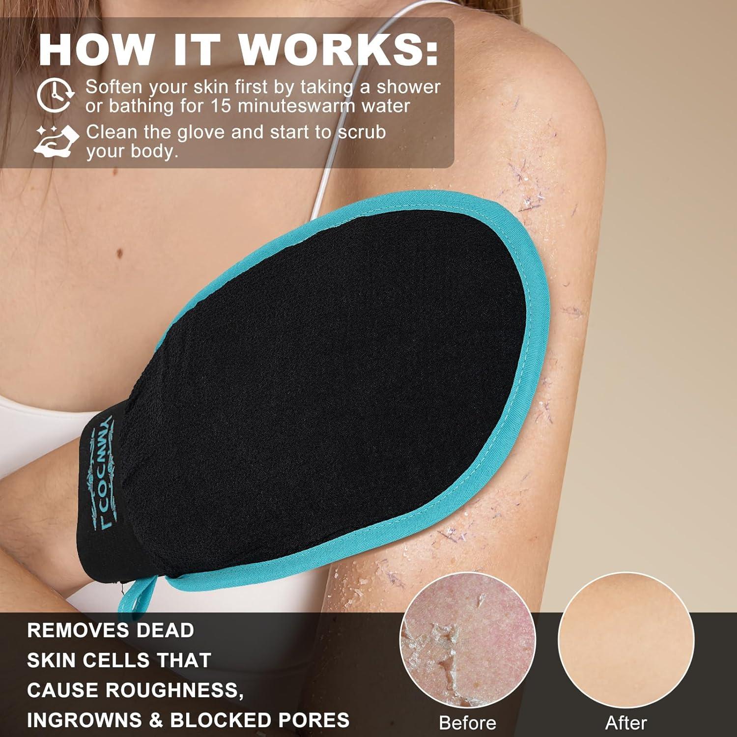 Guantes Exfoliantes LCOCWMY 4 Piezas Exfoliación Corporal