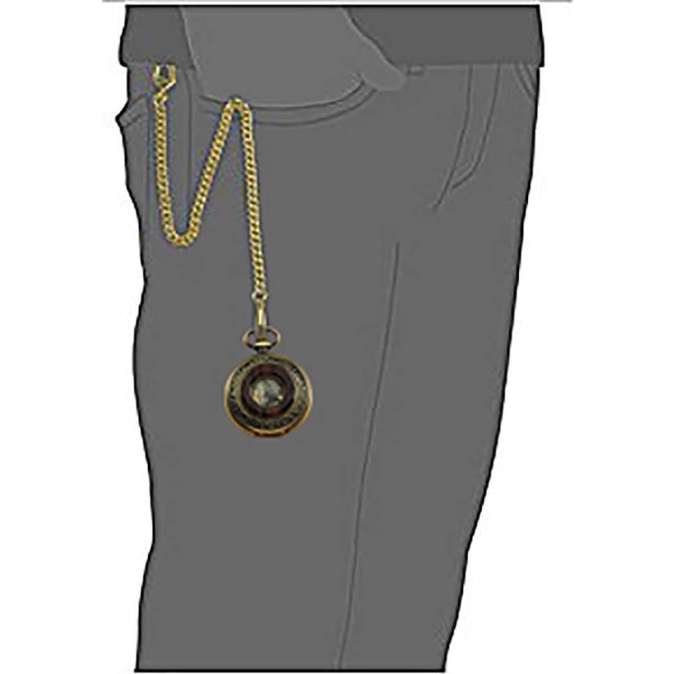 Reloj de bolsillo VIGOROSO mecánico vintage bronce con cadena