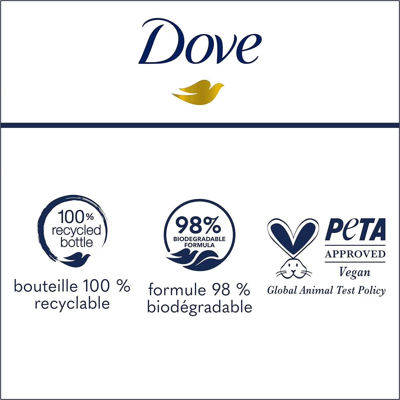 Dove Gel de Baño Suave Exfoliante 4x20 oz con Minerales