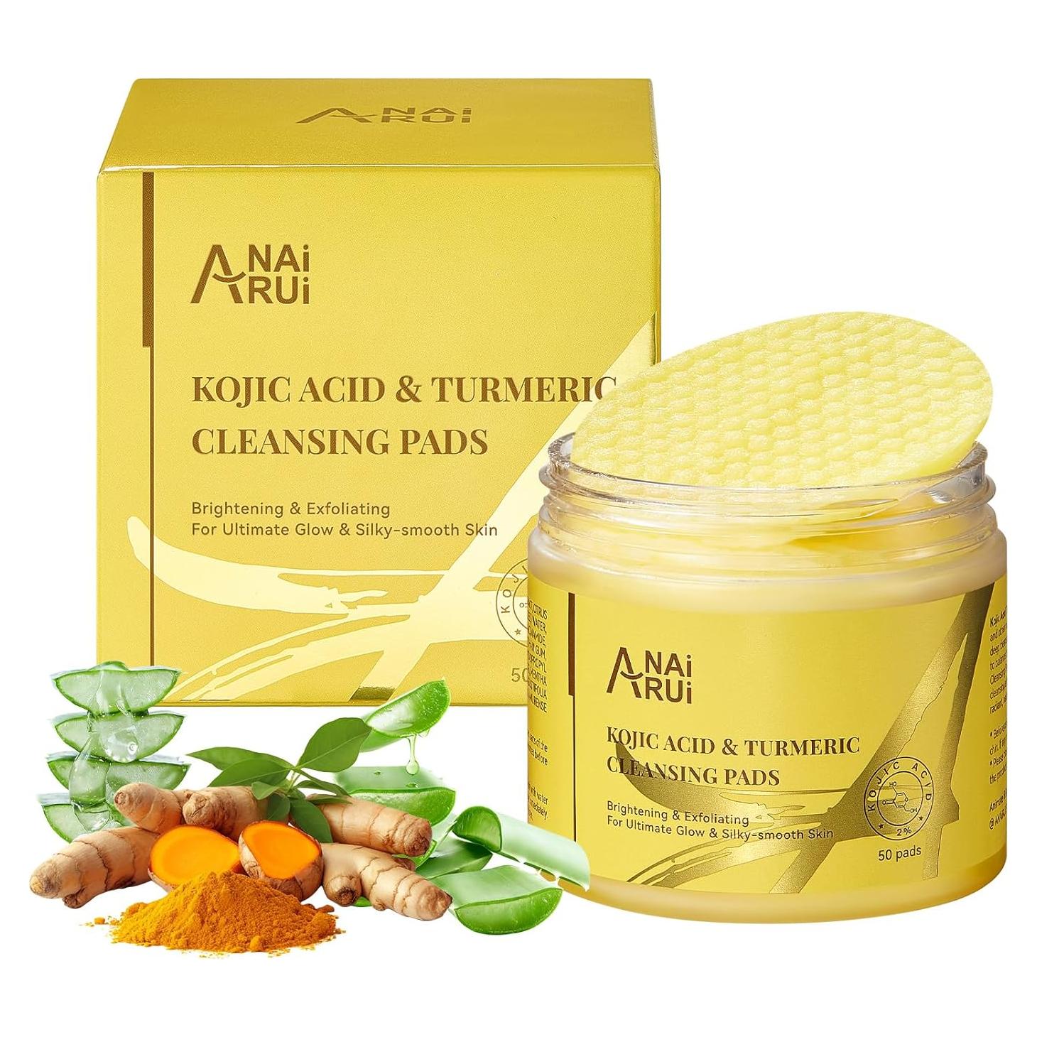 Almohadillas Exfoliantes ANAI RUI con Ácido Kójico y Cúrcuma 50 PCS