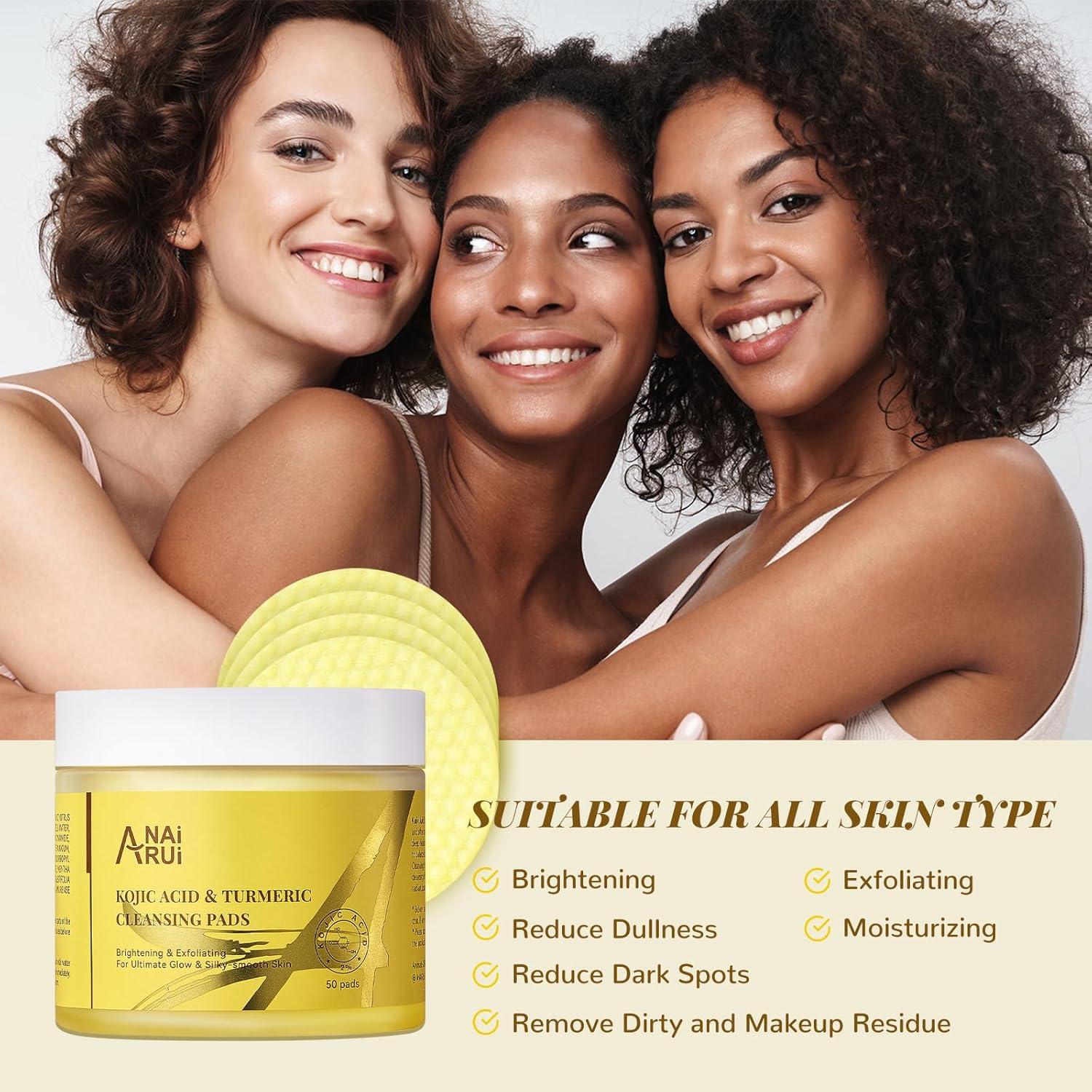 Almohadillas Exfoliantes ANAI RUI con Ácido Kójico y Cúrcuma 50 PCS