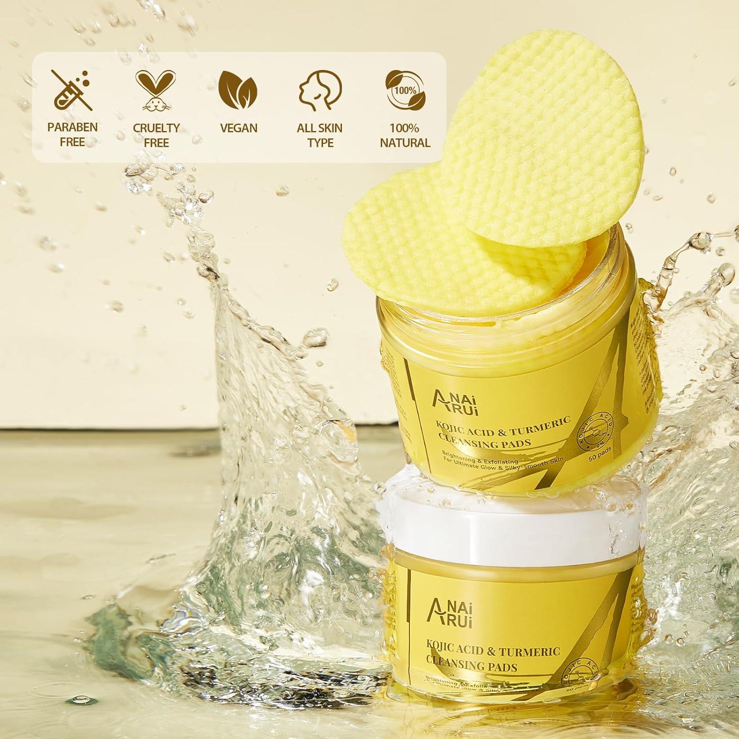 Almohadillas Exfoliantes ANAI RUI con Ácido Kójico y Cúrcuma 50 PCS