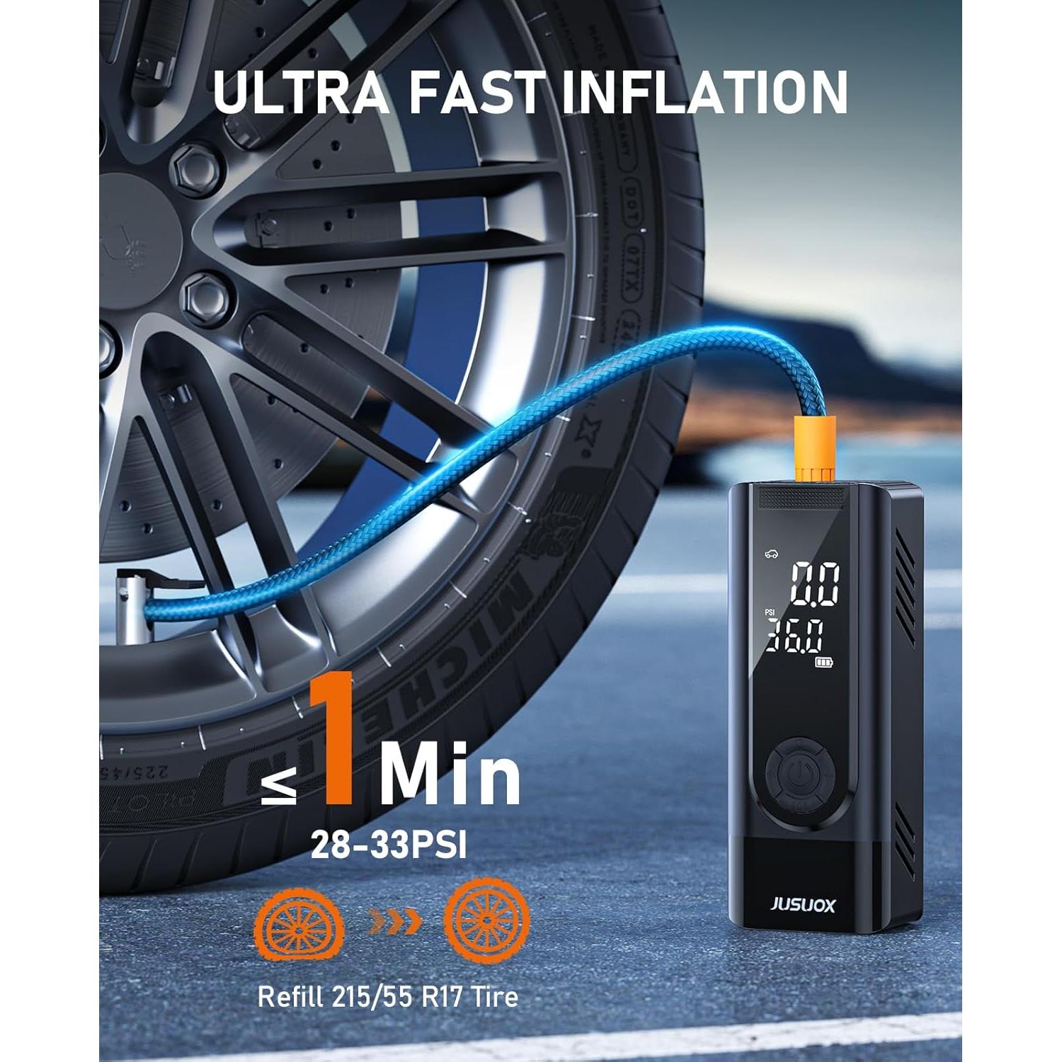 Compresor de Aire JUSUOX CZK-5642 150 PSI Portátil Inalámbrico