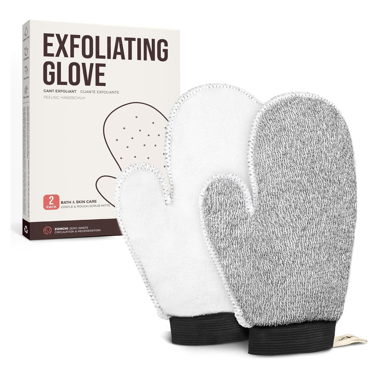 Guantes Exfoliantes ZOMCHI Doble Textura 2 Piezas