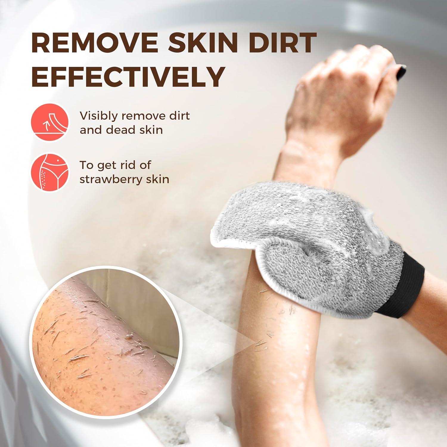 Guantes Exfoliantes ZOMCHI Doble Textura 2 Piezas