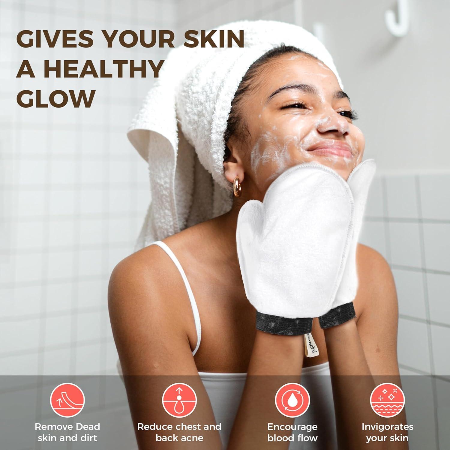 Guantes Exfoliantes ZOMCHI Doble Textura 2 Piezas