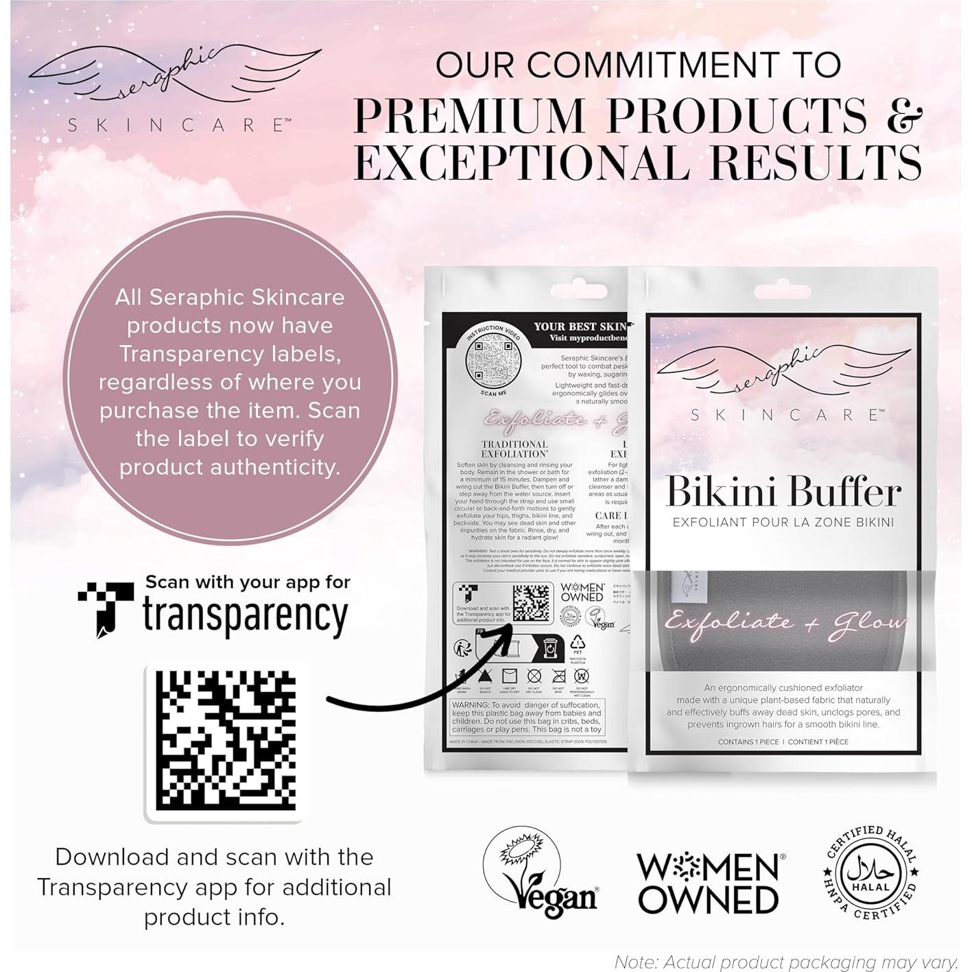 Mitón Exfoliante Vegano Seraphic Skincare para Bikini 11x15cm