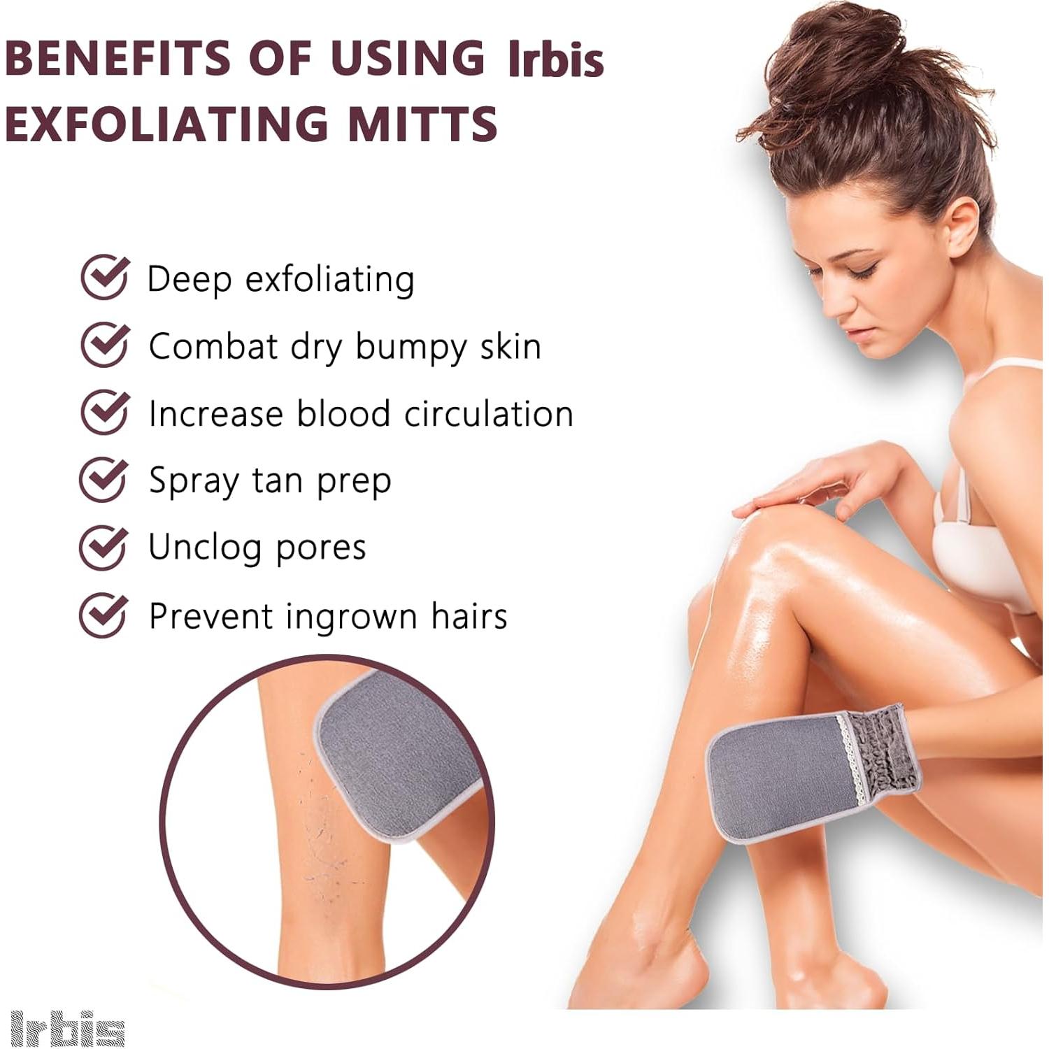Guante Exfoliante Irbis - Mitón Corporal Doble Textura 27cm