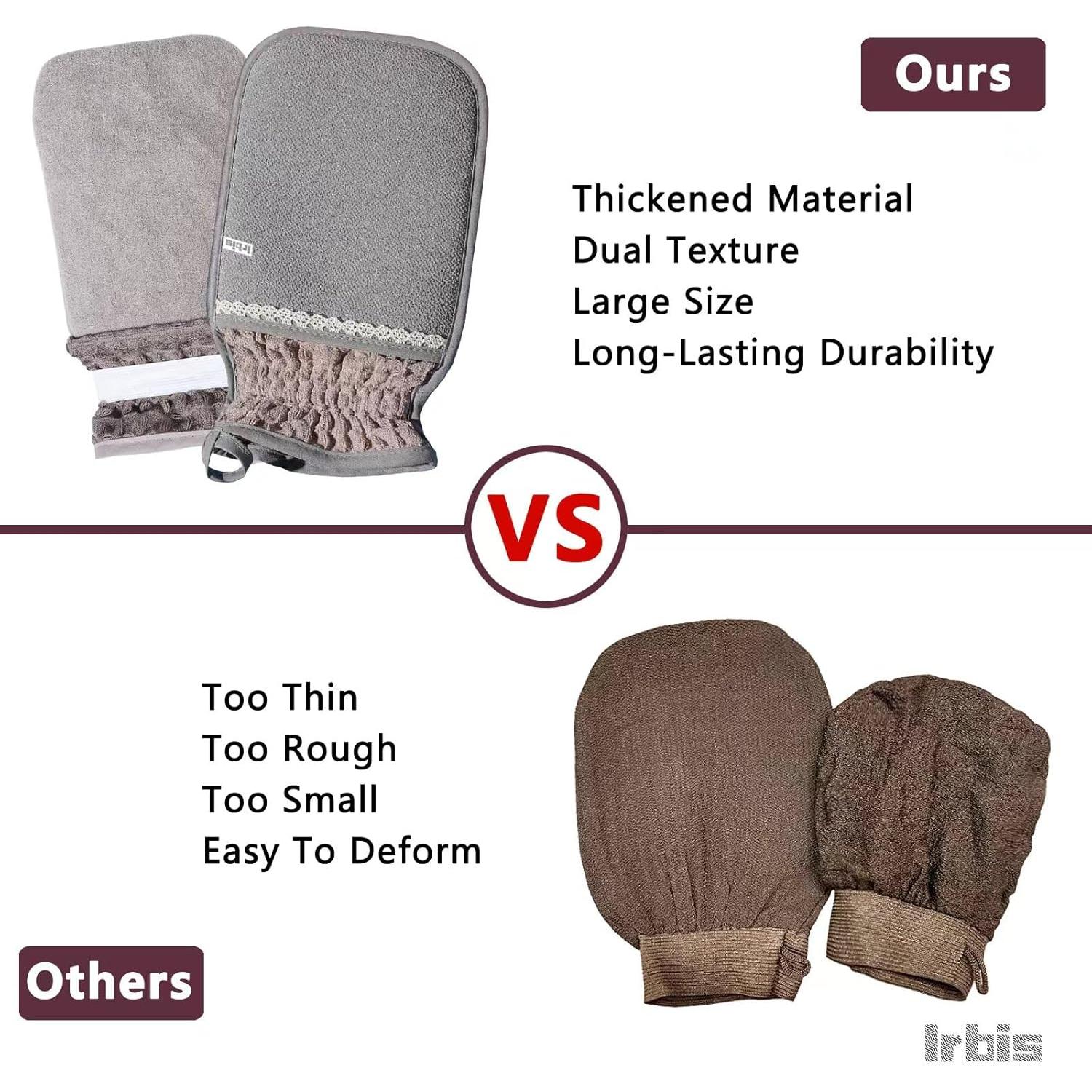 Guante Exfoliante Irbis - Mitón Corporal Doble Textura 27cm