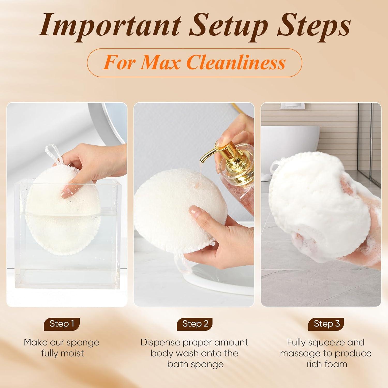 Esponja de Baño Bearona Exfoliante 2 Piezas 22x17 cm