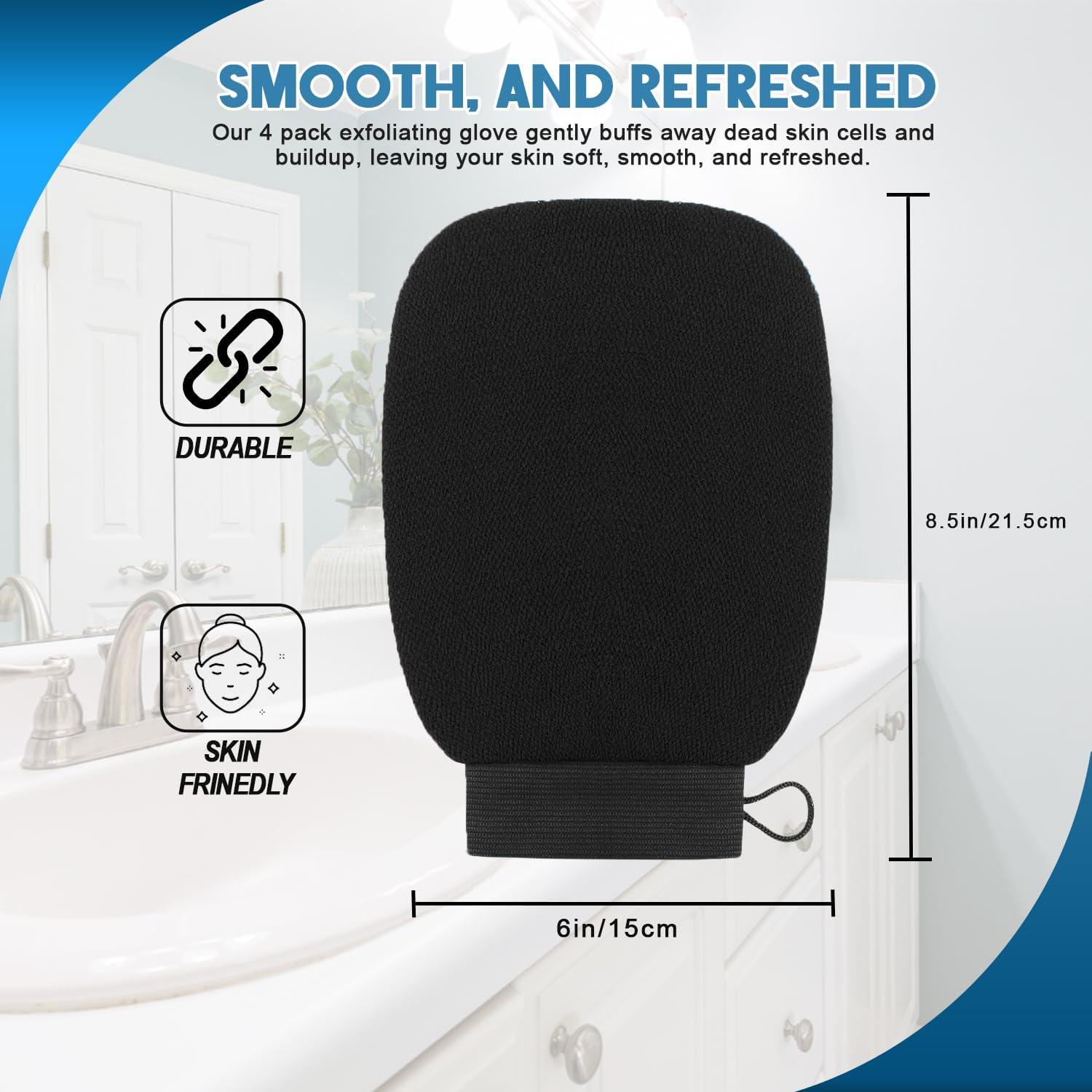 Paquete de 4 Guantes Exfoliantes Effloresce para Ducha