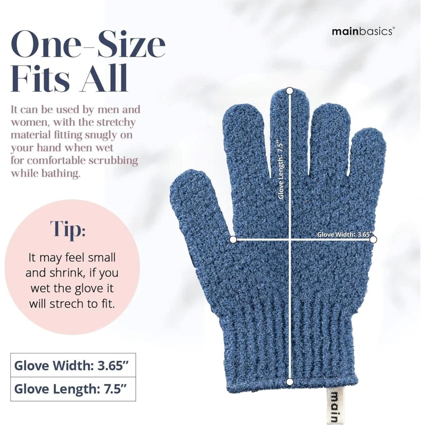 Guantes Exfoliantes MainBasics - Ducha Nylon Textura Pesada