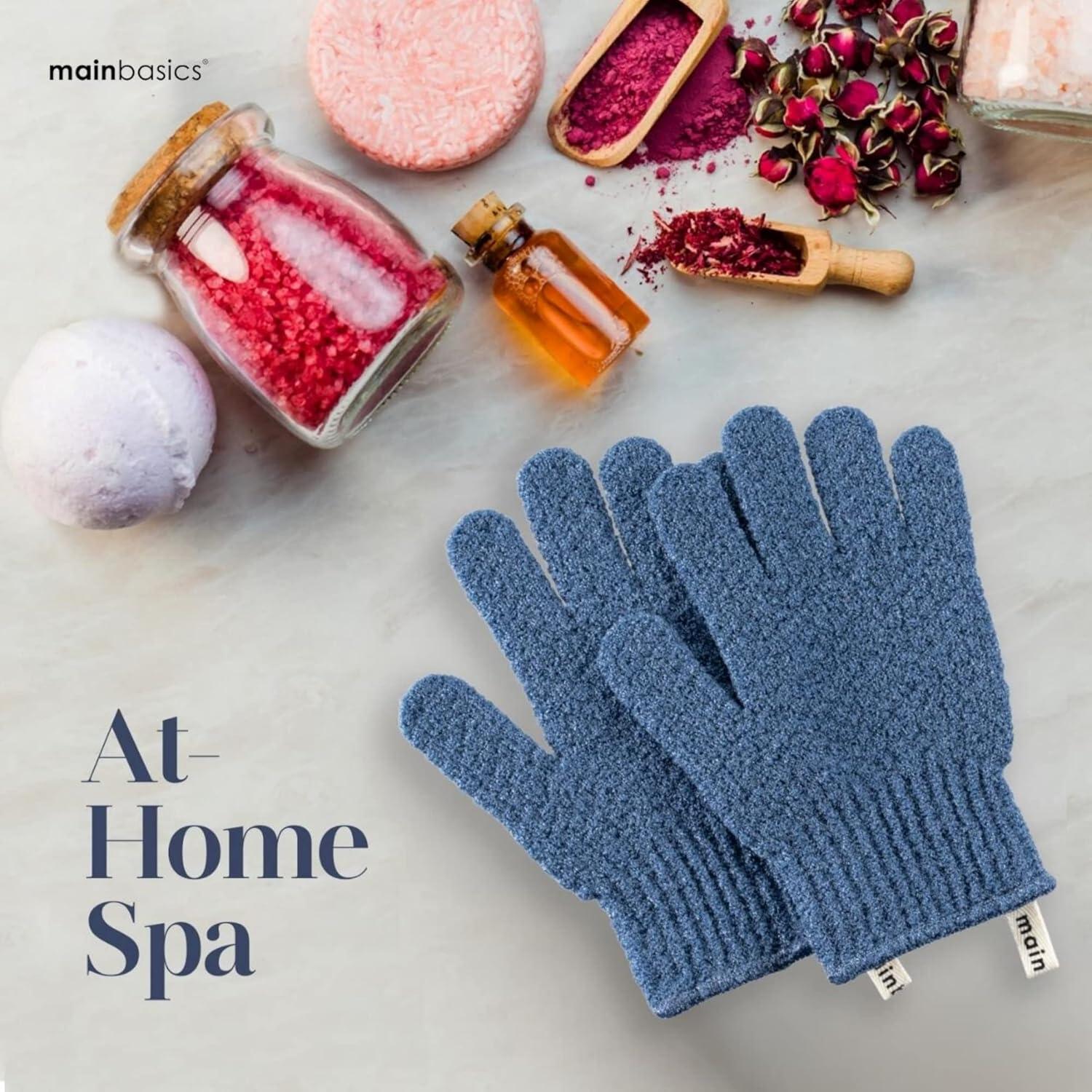 Guantes Exfoliantes MainBasics - Ducha Nylon Textura Pesada