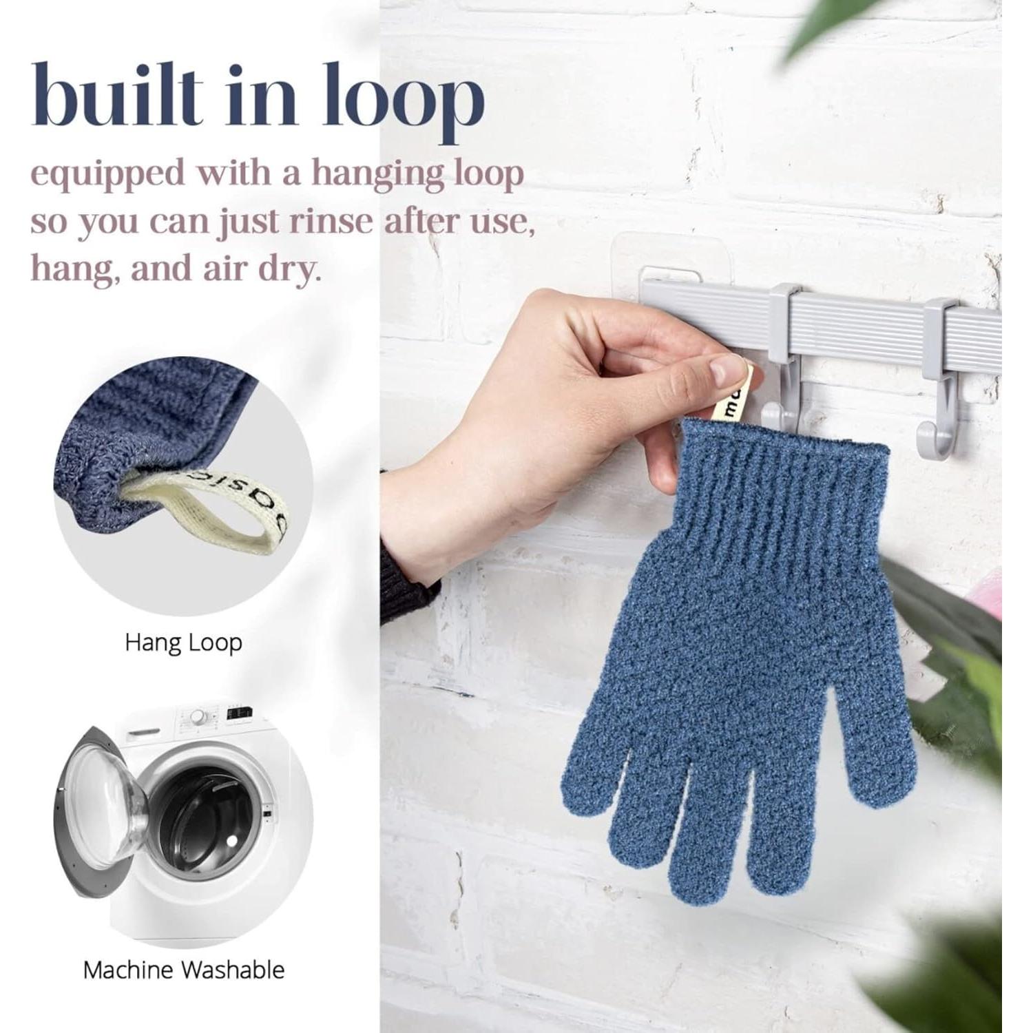 Guantes Exfoliantes MainBasics - Ducha Nylon Textura Pesada