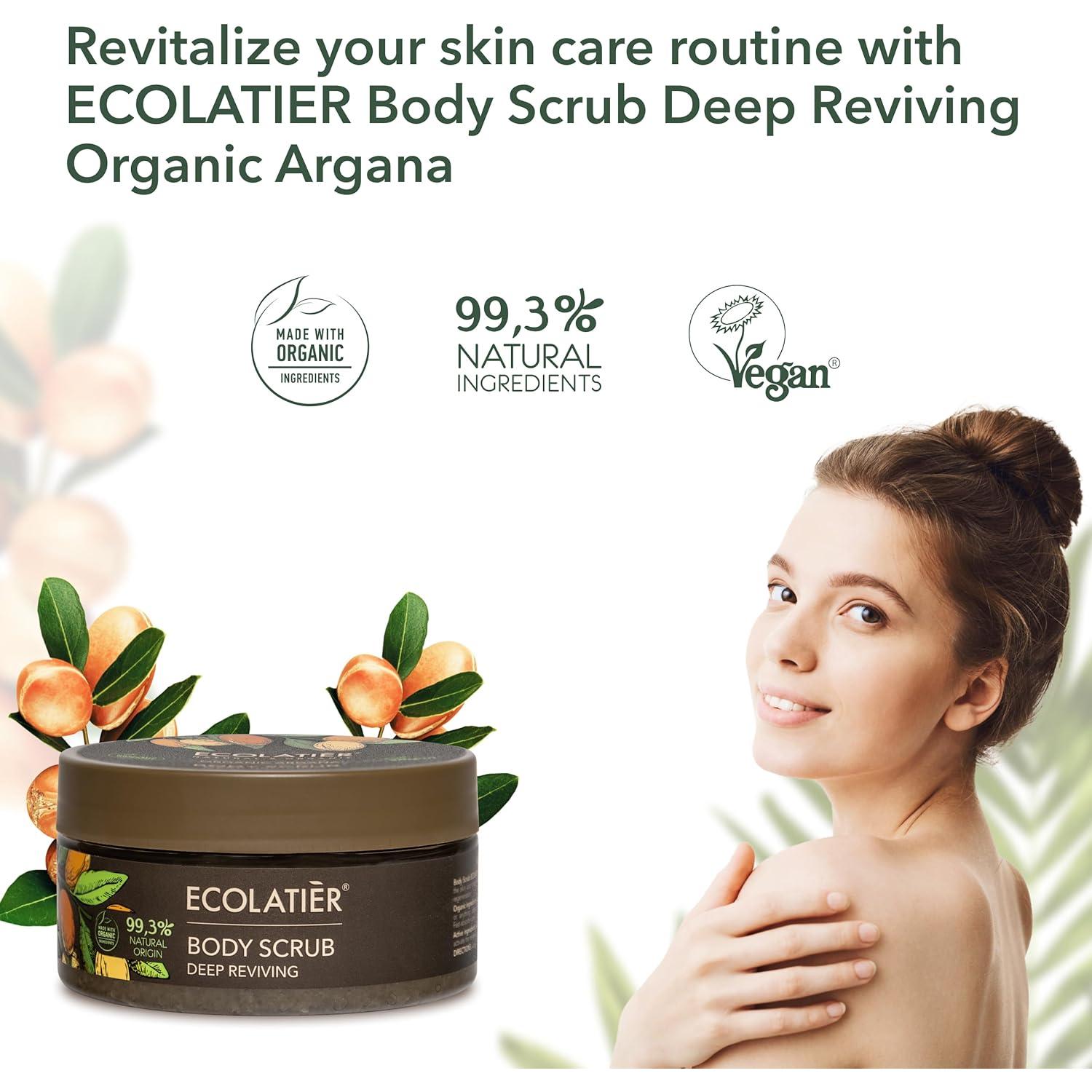 Exfoliante Corporal ECOLATIER con Aceite de Argán 240 ml